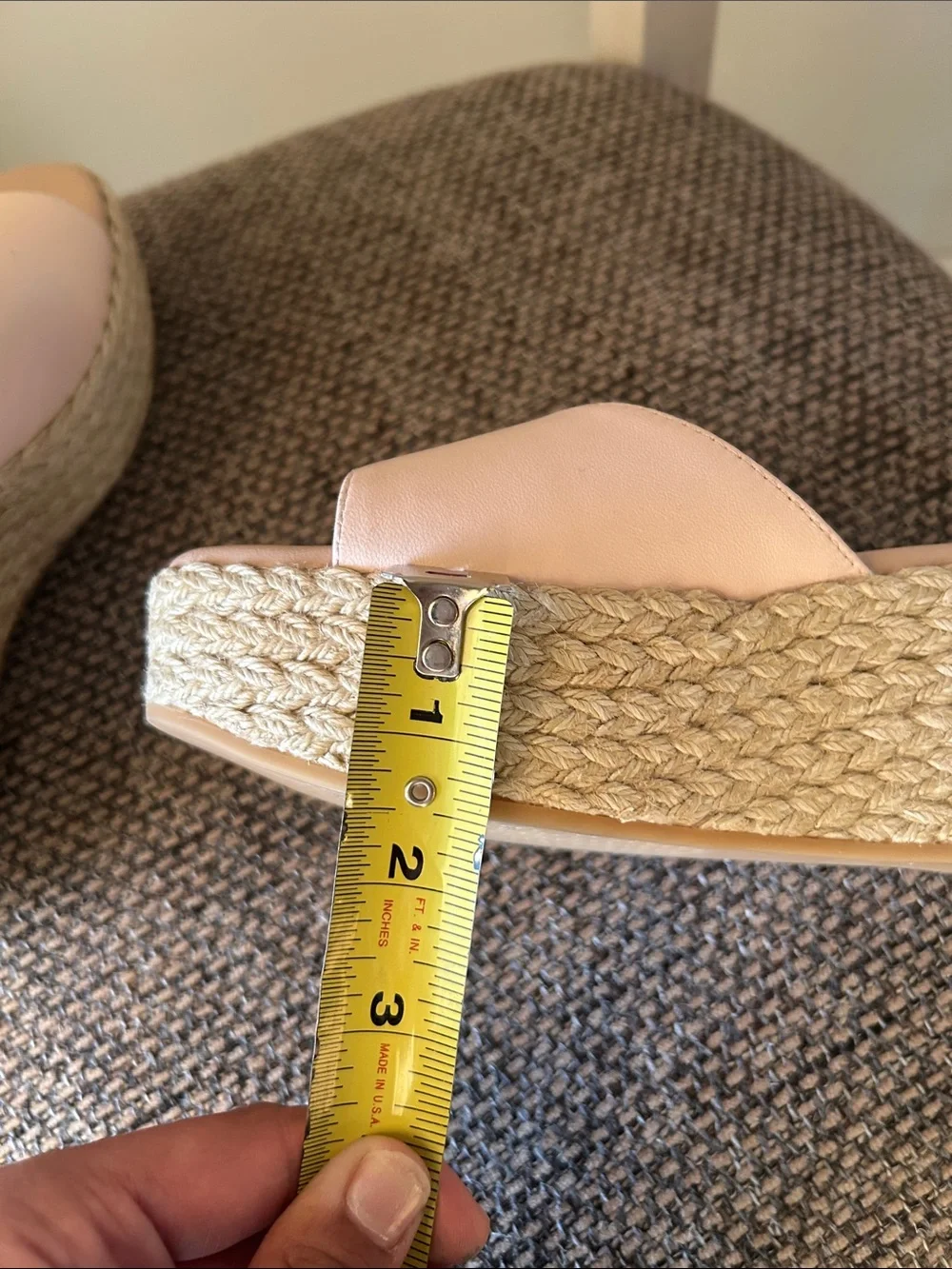 Stuart Weitzman June Crystal Buckle Espadrille Wedge Sandals Blush Pink Resort - Picture 16 of 16